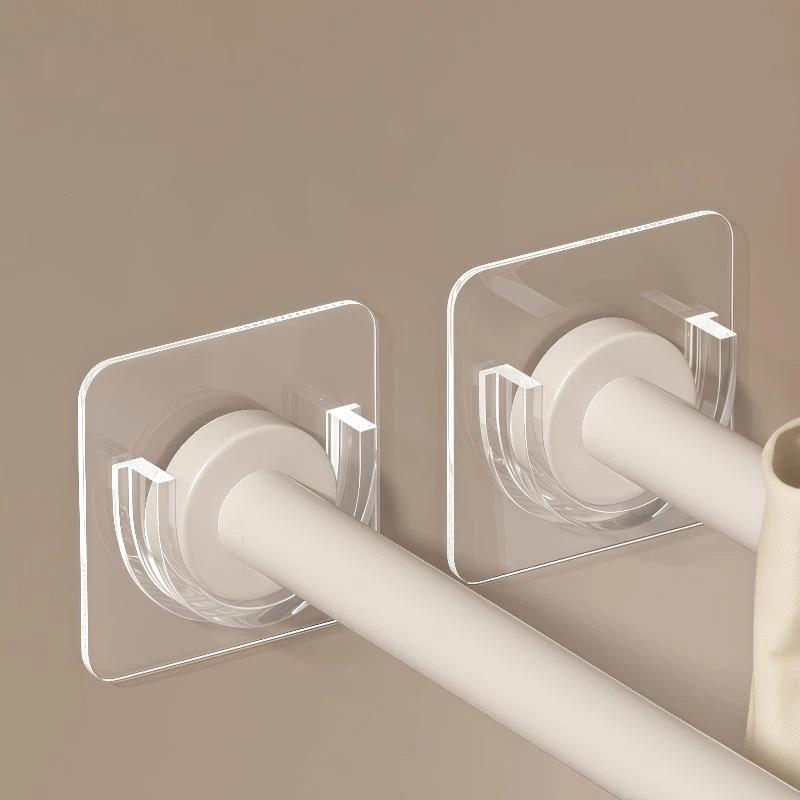 N$ 4개 세트 투명 접착식 커튼 봉 고정대, 드릴 작 - Curtain Rods 리뷰 및 가격